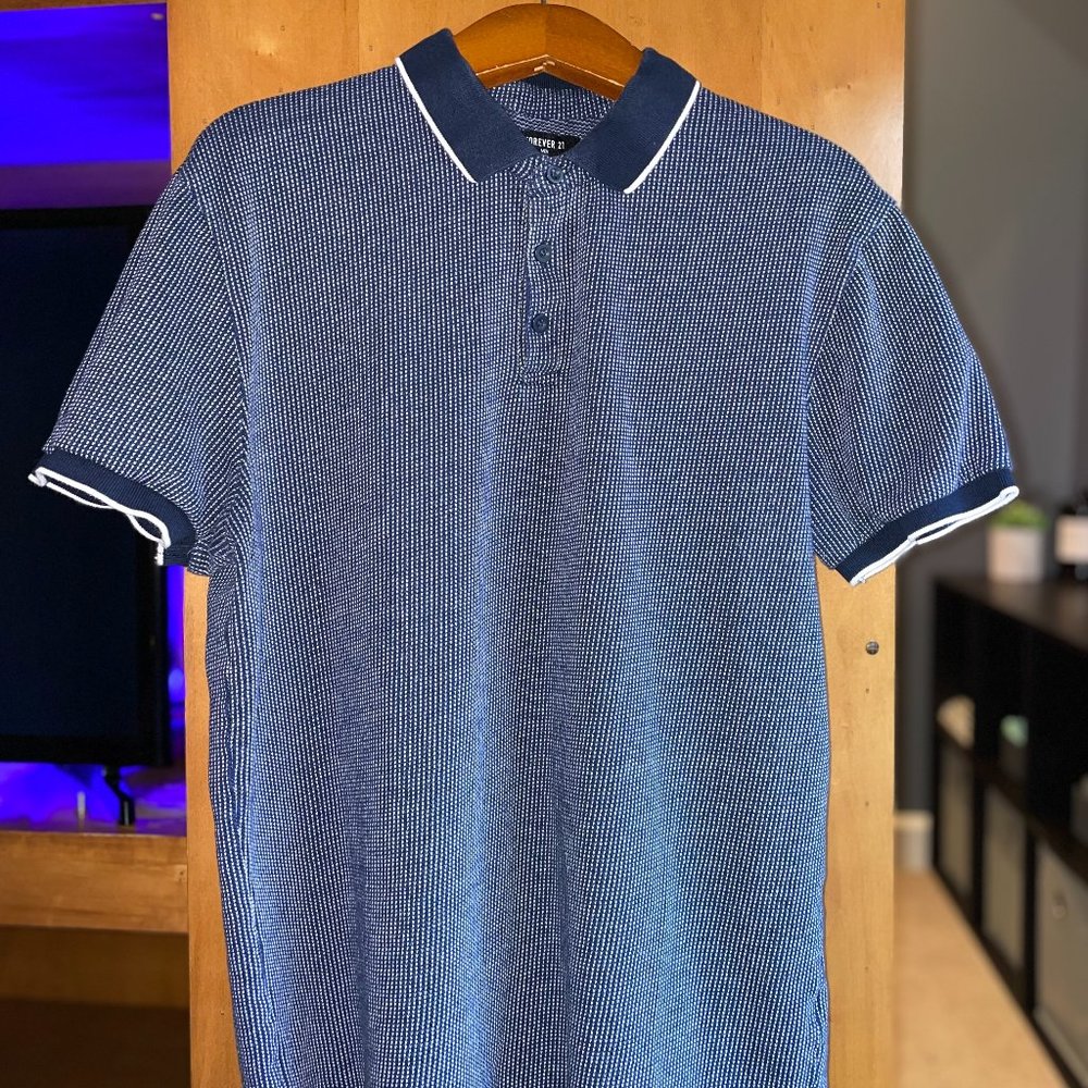 Men's Large Forever 21 Navy Blue Polo